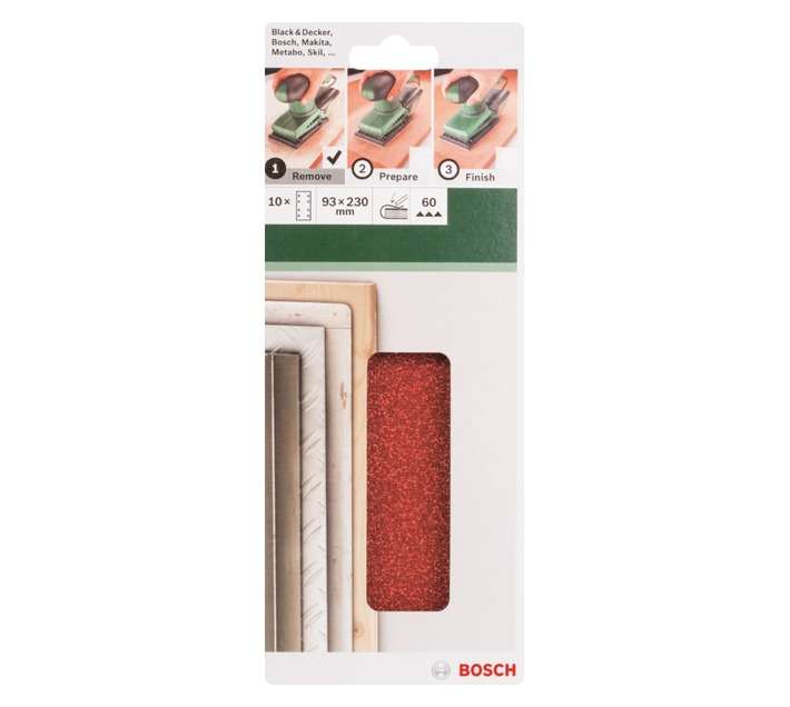 Bosch 10 x 60 Grit Clamp Sanding Plate (93 x 230mm)