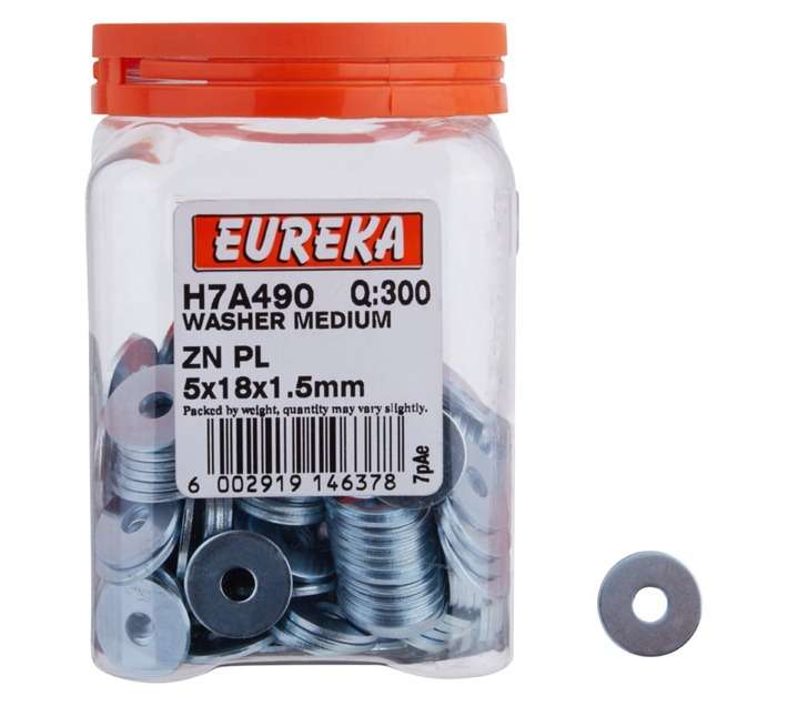 Eureka 300 x Medium Washers (5 x 18 x 1.5mm)