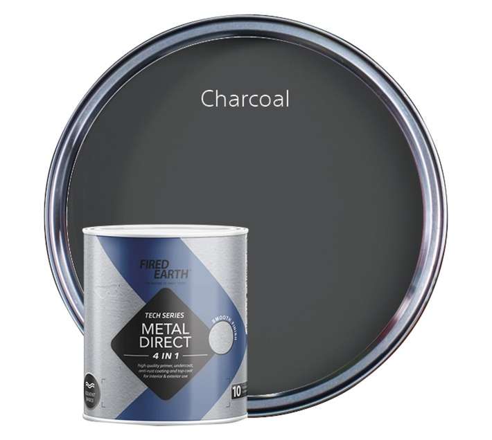 Fired Earth Metal Direct Smooth Satin - Charcoal (1L)