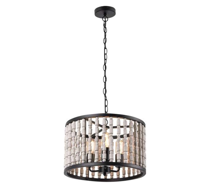 Bright Star Lighting PEN821 BEAD 3 Light Beaded Pendant - Matt Black (410 x 300mm)