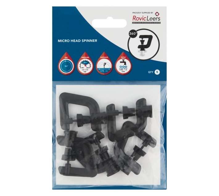 Hunter 5 x Micro Spinner Sprinkler Heads - Black