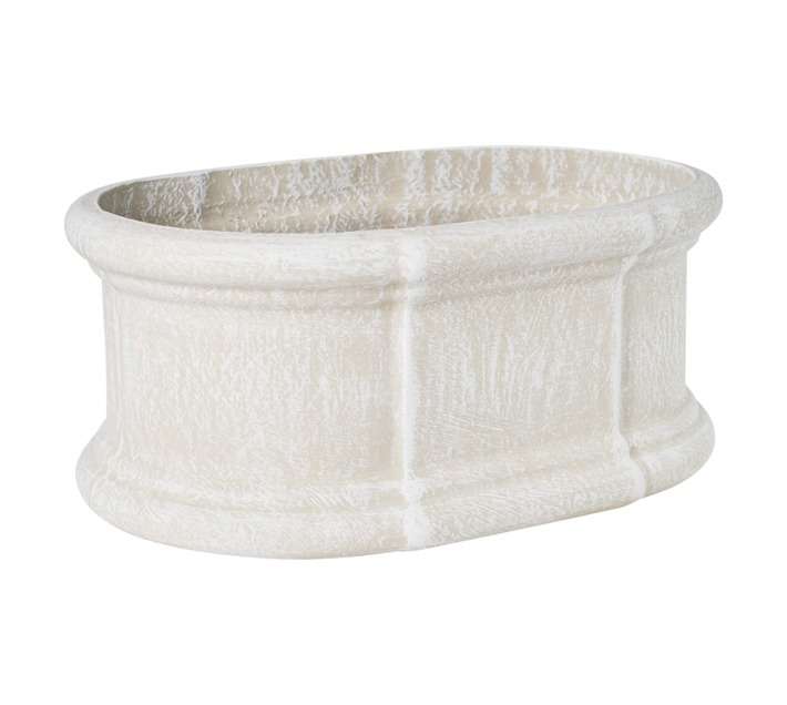 The Pot Story Medium Oval Plant Pot - Brown/White (560 x 390 x 260mm)