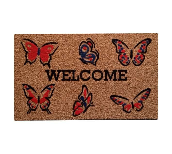 Trento Coir Butterflies Flock Mat - Multicoloured (450 x 750mm)