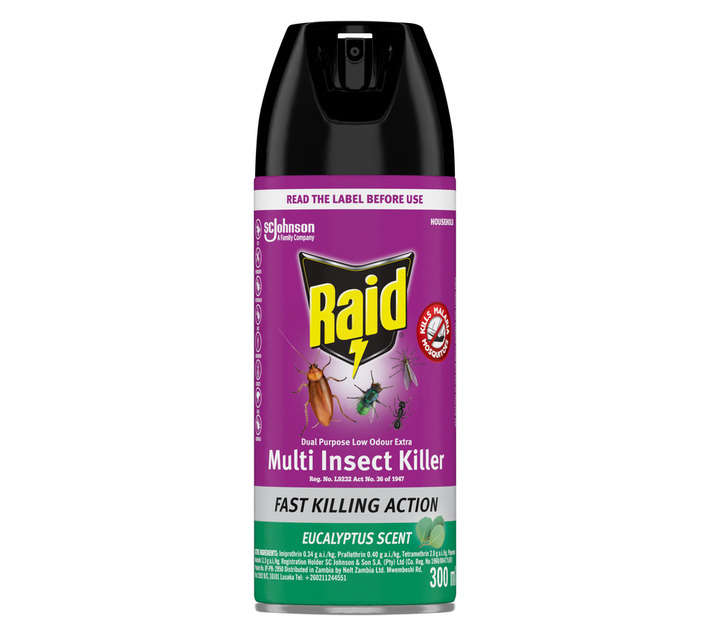 Raid Multi Insect Killer Spray - Eucalyptus (65 x 65 x 195mm)