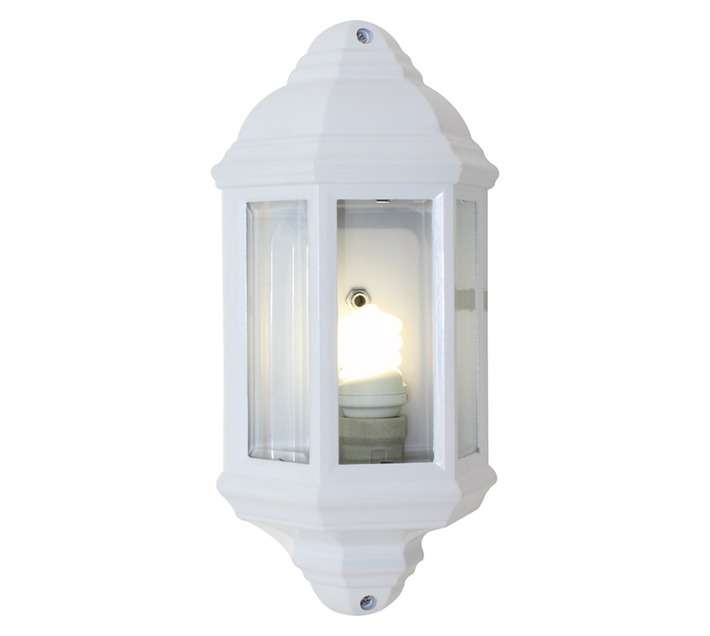 Eurolux O24W Bevelled Glass Half Lantern - White (60W)