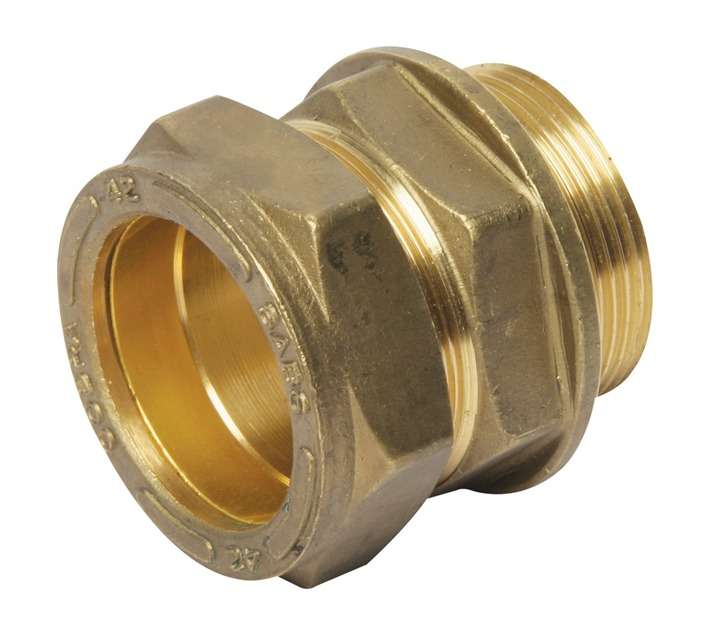 Cobra 15mm Straight Copper to Male Iron Coupler Compression Fitting