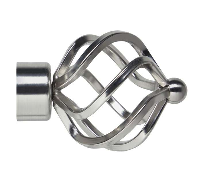 Twist Finial - Brushed Silver (32mm)