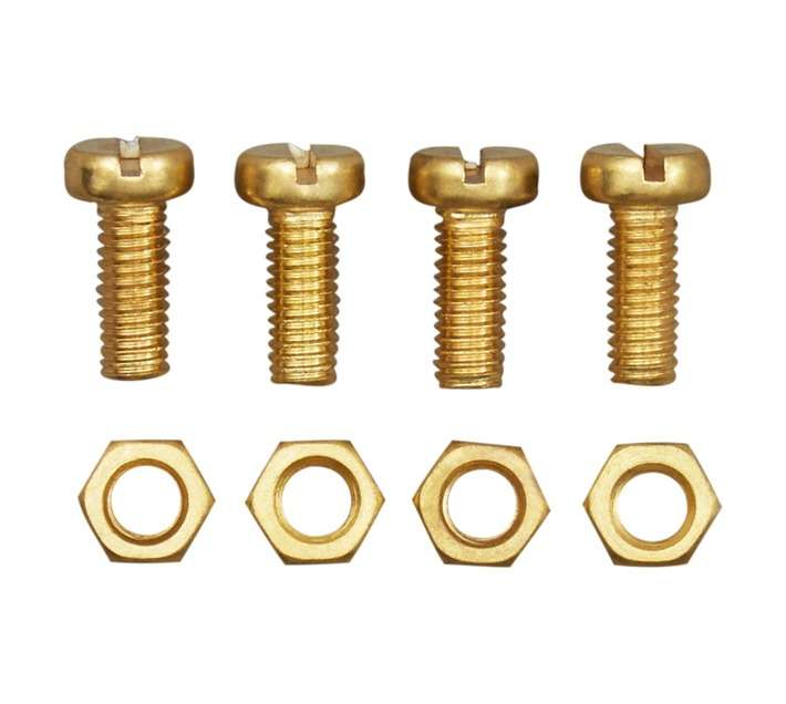 Eureka 5 x 12mm Machine Screw and Nut Solid Brass (4 Pack)