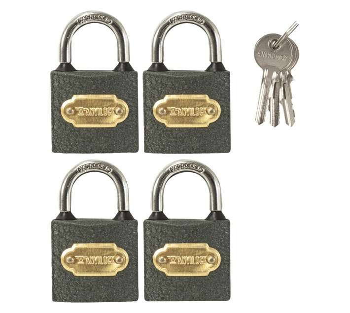 Anvilock 38mm Iron Padlock (4 Pack)
