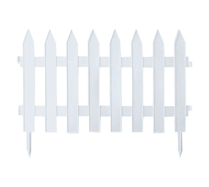 Prosperplast 7 x Plastic Garden Fence - White (3220 x 350 x 8mm)