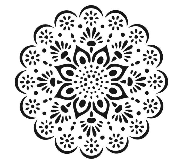 Unlimited Mandala Floral Stencil - Milky White (150 x 150mm)