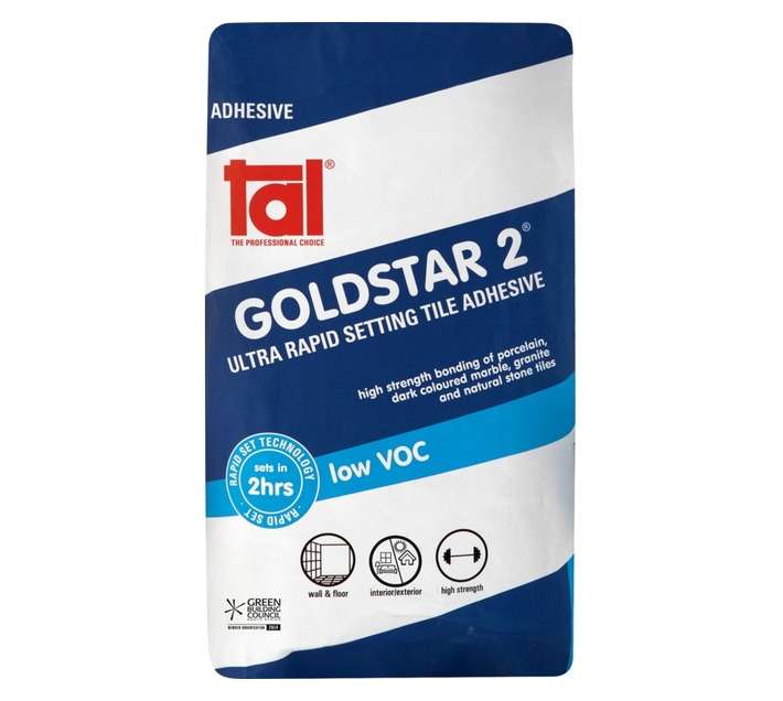 TAL Goldstar 2 Ultra Rapid Setting Tile Adhesive - Off-White (20kg)