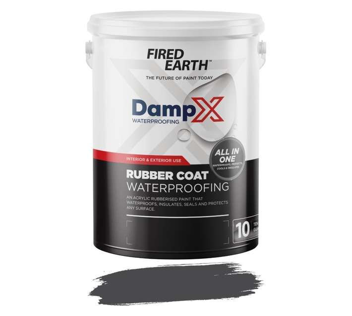 Fired Earth DampX Rubber Coat Waterproofing - Charcoal (5L)