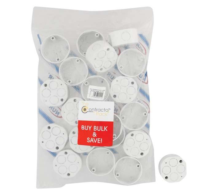Proton Prepack 20 x Loop In PVC 8 Way Junction Boxes - White (20mm)