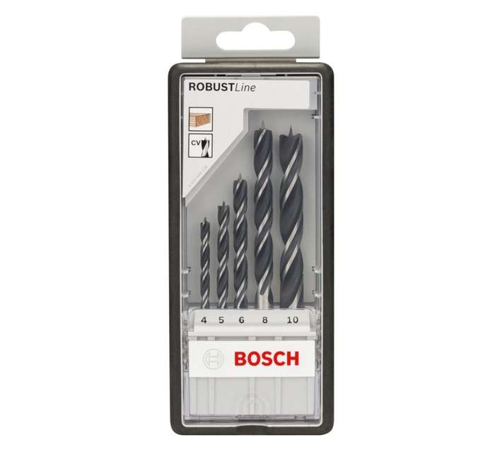 Bosch 5 Pice Robust Brad Point Bit Set