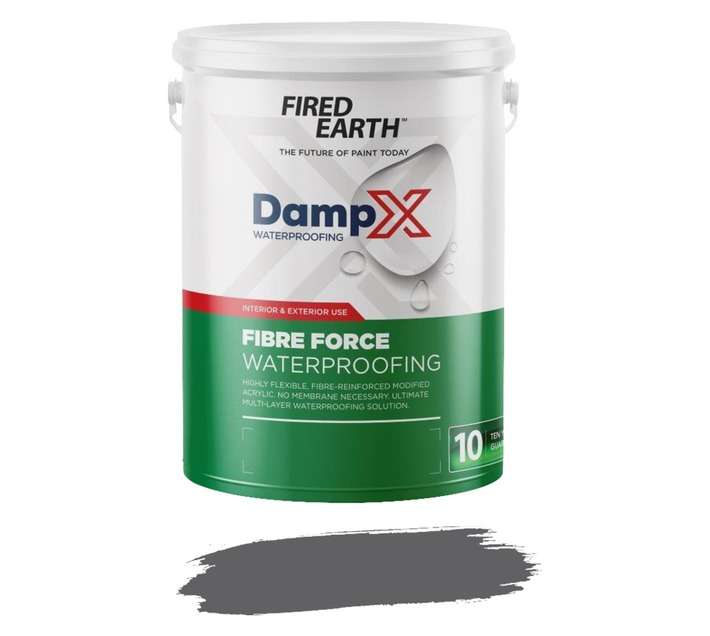 Fired Earth BW125-0-5L DampX Fibre Reinforced Waterproofing - Charcoal (5L)
