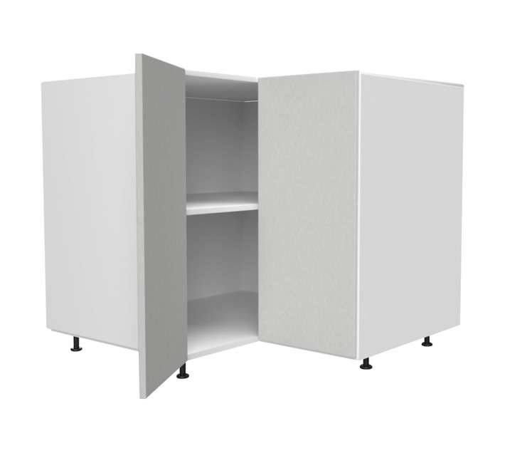 Home and Kitchen Base Unit Wrap Corner Cabinet - Stone Grey (900mm)