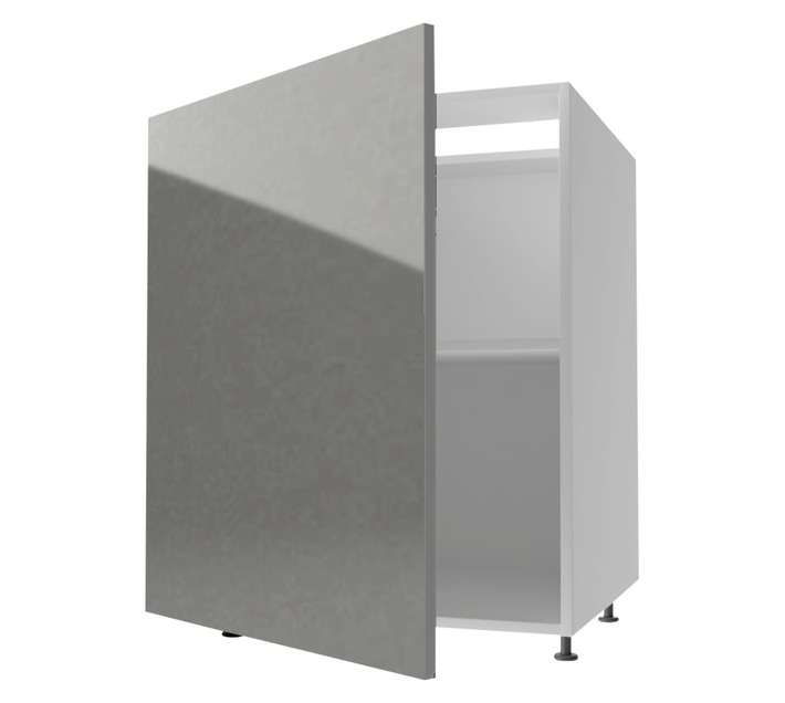 Home and Kitchen Gloss Base Cabinet Unit - Stone Grey (600 x 560 x 720mm)