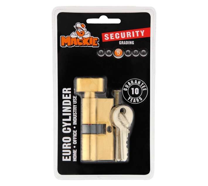 Mackie Thumbturn Cylinder Lock - Polished Brass (60mm)