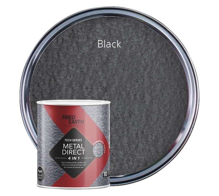 Fired Earth Metal Direct Hammered - Black (1L)