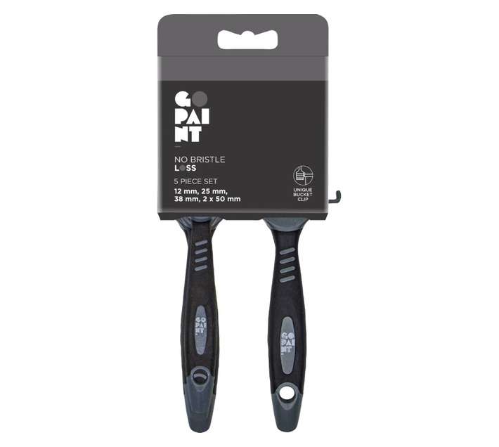 Go Paint 5 Piece No Bristle Loss Paint Brush Set