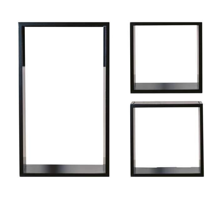 Shelfmate 3 Piece Cube Floating Shelves - Black (306 x 306 x 148mm)