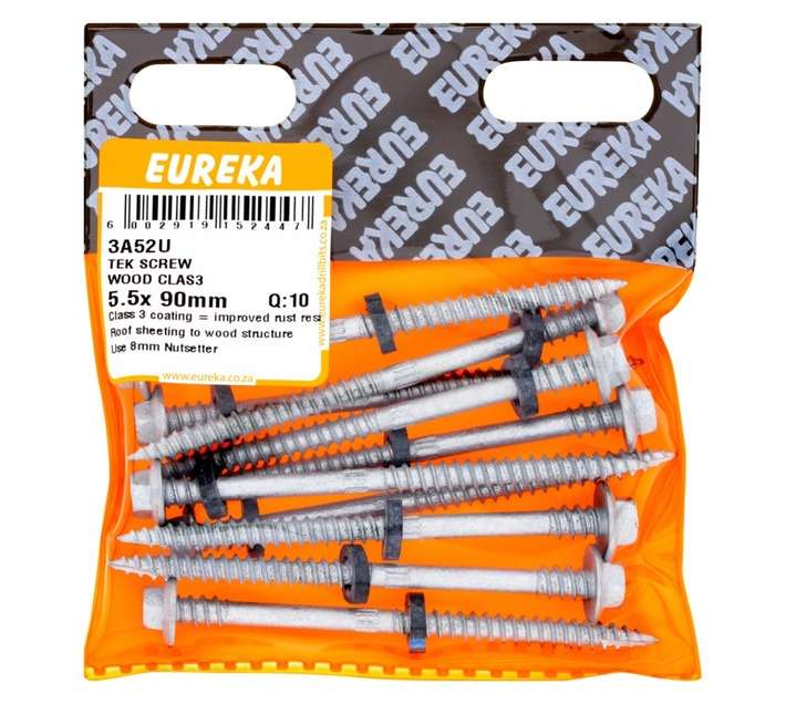 Eureka 10 Pack Tek Screws Wood Class 4 (90 x 5.5mm)