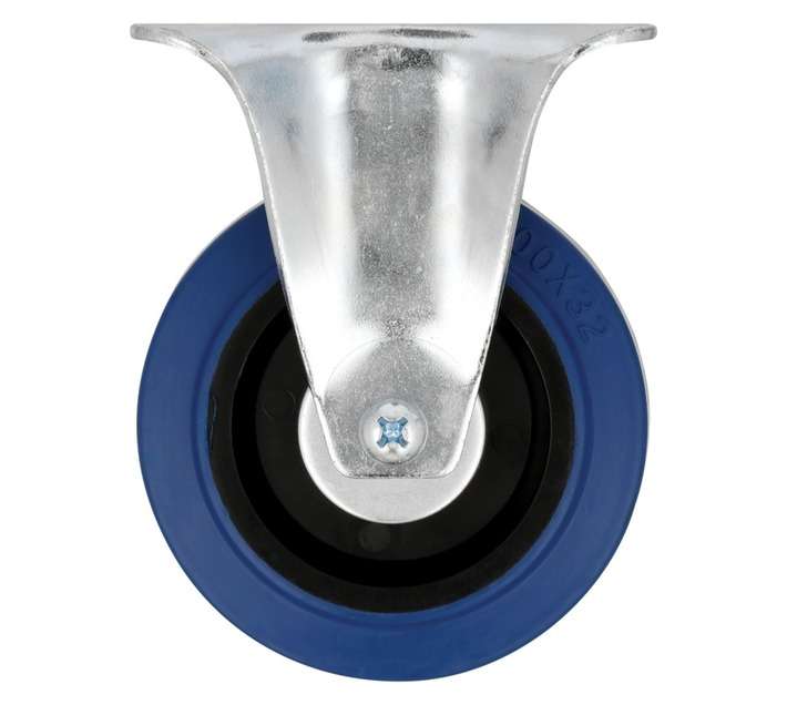 Hillaldam Castor Swivel Rubber Brake Plate - Blue (100 x 128mm)
