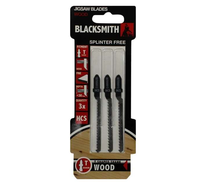 Blacksmith 30mm T Shank wood Jigsaw Blade fine finish (3 piece)