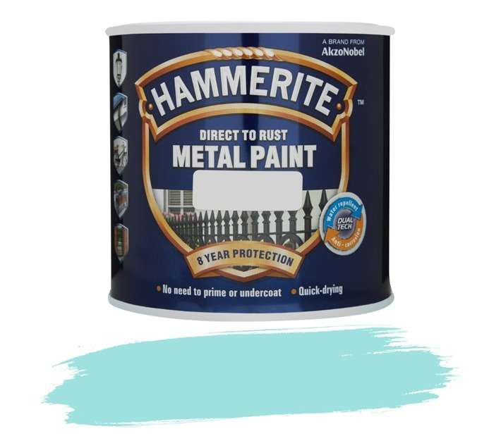 Hammerite Direct to Rust Hammered Metal Paint - Light Blue (250ml)