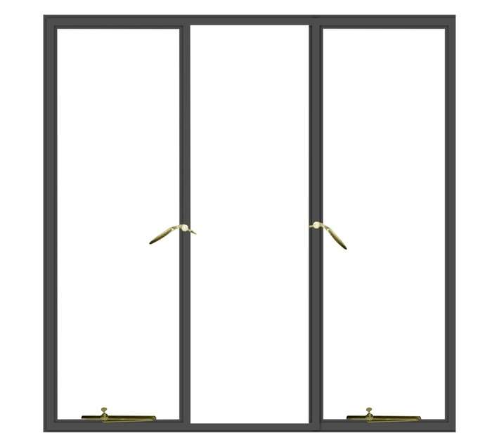 Five Point Steel ND54 Steel Window Frame - Grey Oxide (533 x 1540mm)