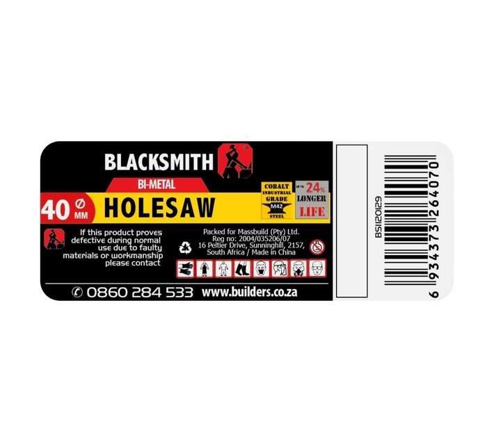 Blacksmith M42 Bi-Metal Holesaw Bit (40mm)