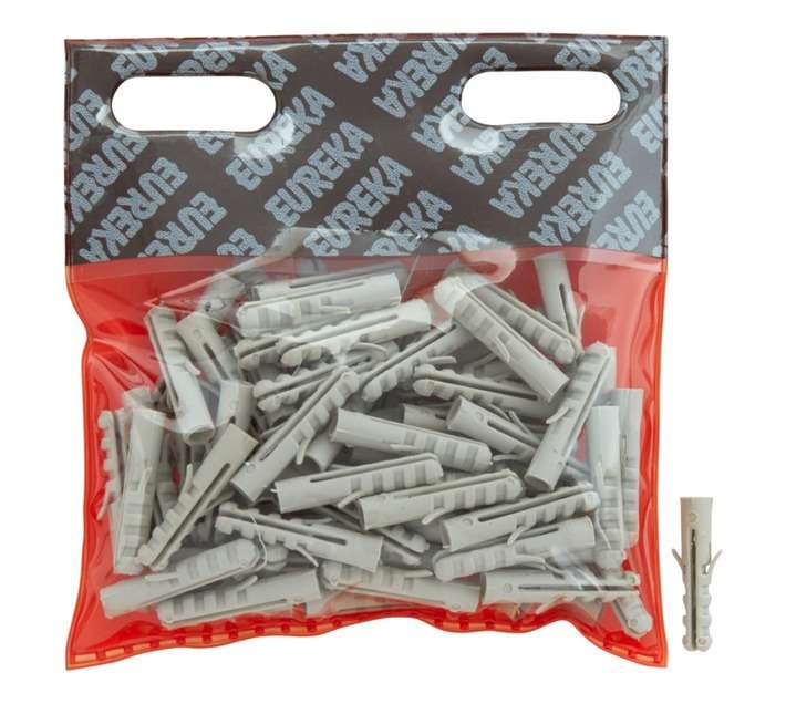 Eureka 3I20 6 x 30mm Wall Plug - Grey (80 Pack)
