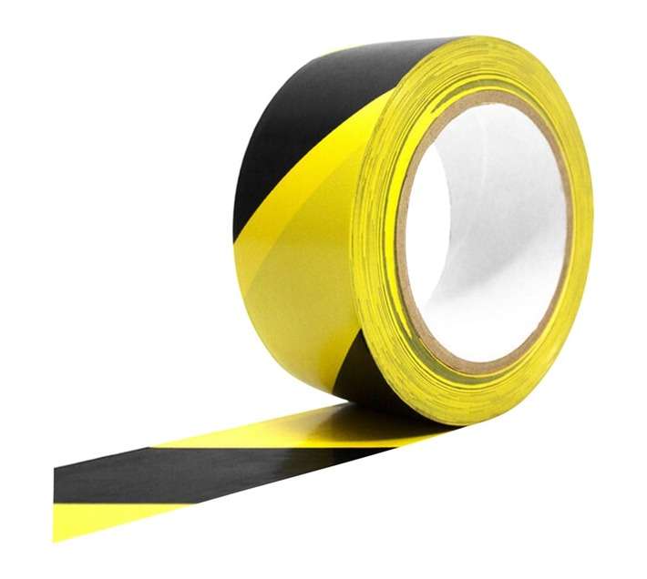 Sellotape Floor Marking Tape - Black/Yellow (30m x 48mm x 115mm)