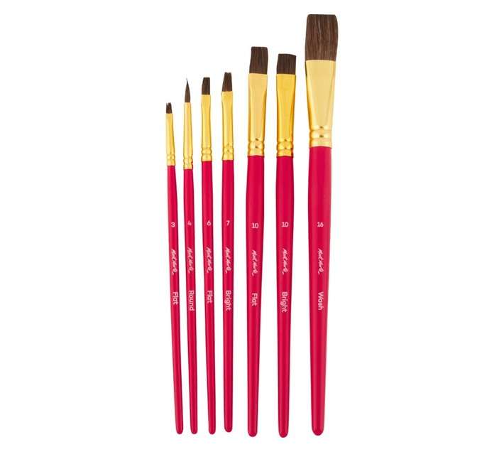 Mont Marte 7 Piece Gallery Signature Acrylic Brush Set