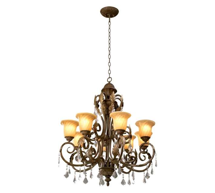 Radiant Real 8 Light Chandelier - Bronze (60W)