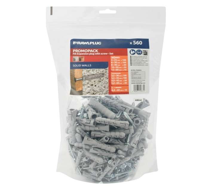 Rawlplug Assorted Expansion Plugs with Screws