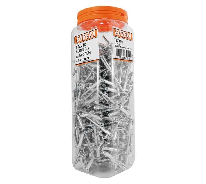 Eureka 300 x Aluminium Open Blind Rivets (4.8 x 18mm)