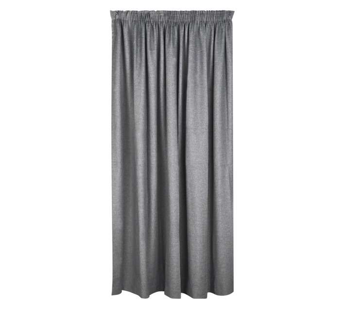 Design House Jacquard Taped Curtain - Dark Grey (2600 x 2500mm)