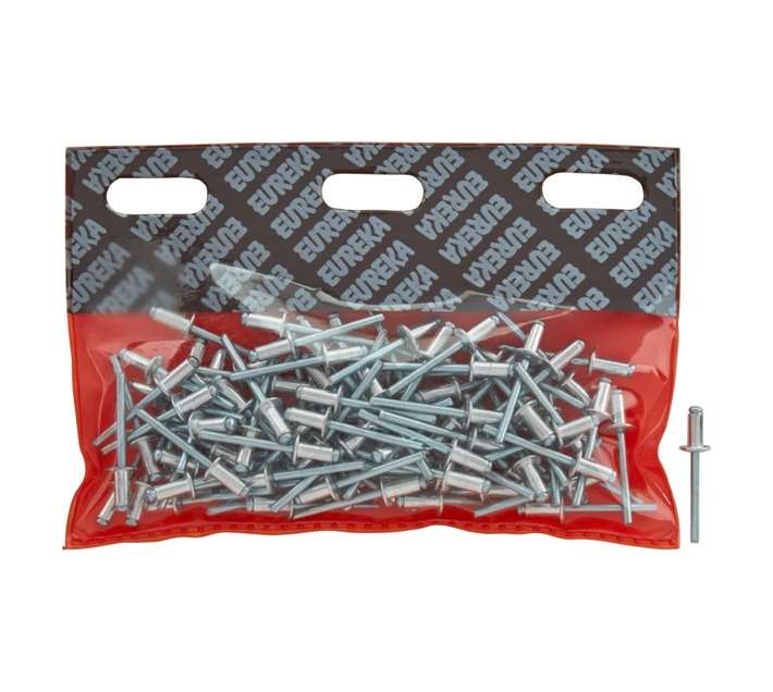 Eureka 100 x Aluminium Open Blind Rivets (4.8 x 10mm)