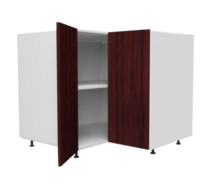 Home and Kitchen Base Unit Wrap Corner Cabinet - Mahogany (900mm)