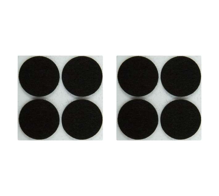 Perma 8 x Self Adhesive Felt Scratch Protector Pads - Black (32 x 32mm)