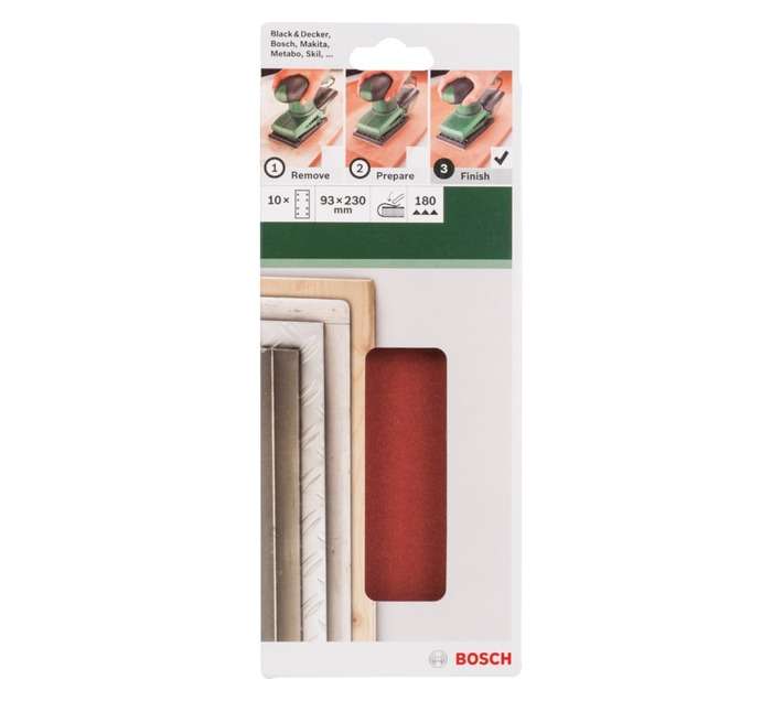 Bosch 10 x 180 Grit Sanding Plate (93 x 230mm)