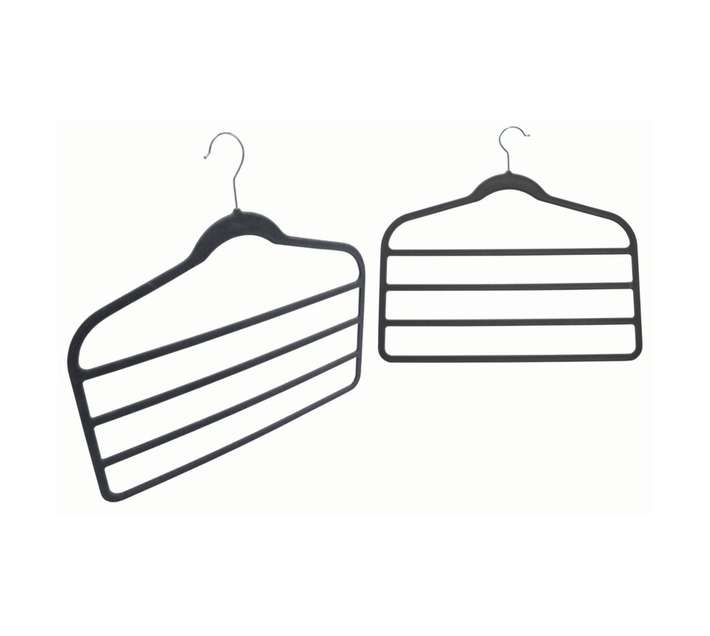 Homemark x3 Non-Slip Pants Hanger - Black (430 x 110 x 460mm)