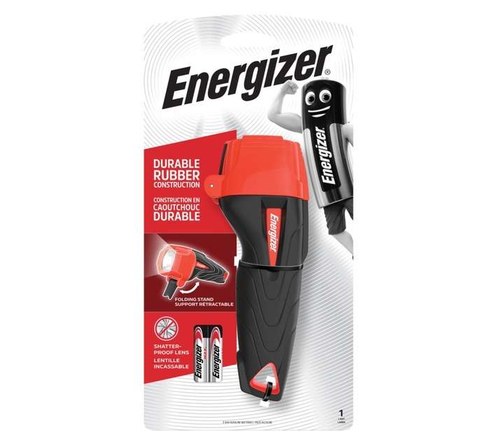 Energizer Impact Rubber Handle LED Torch - Black/Red (AAA)