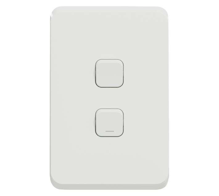 Schneider Electric SCH088 1 Lever Button Press and 1 Lever 1 Way Switch - White (10A)