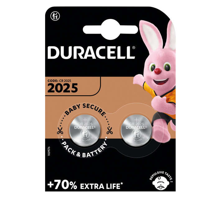 Duracell Specialty 2 x Coin Lithium Batteries (CR2025)