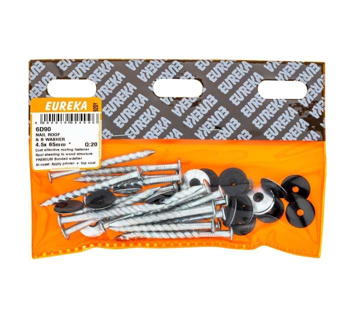 Eureka 20 x Roof and Seal Nails (6 x 65mm)
