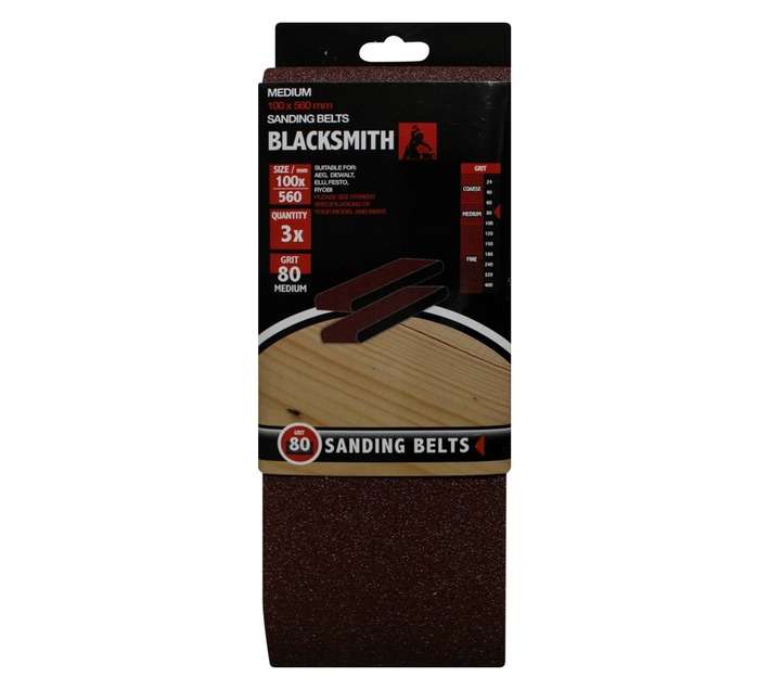 Blacksmith Sanding Belts 80 Grit (100 x 560mm)