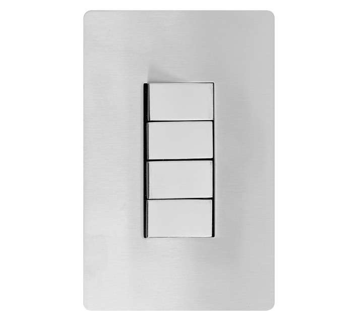 CBI 4x2 Light Switch 4Lever - Silver/metal